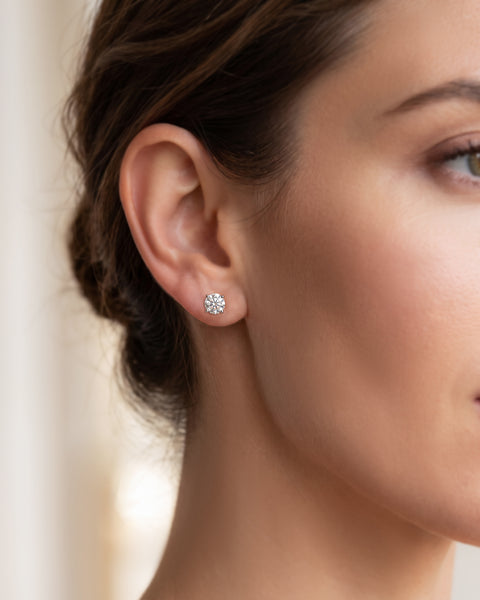 Round Solitaire Earrings