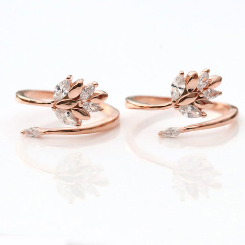 Leafy Affair Rose Gold Toe Ring - KORE JEWELS 