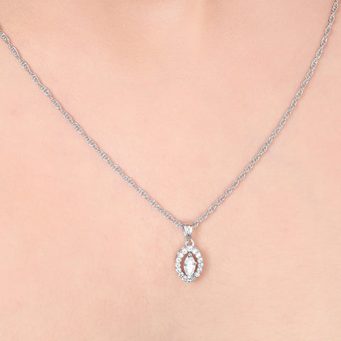 Leafy Romance CZ Necklace - KORE JEWELS 