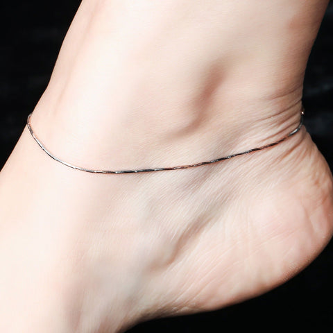 Luminous Snake Chain Dual Tone Anklet - KORE JEWELS 