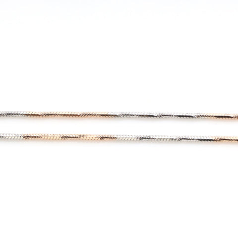 Luminous Snake Chain Dual Tone Anklet - KORE JEWELS 