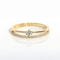 Luring Tiny Solitaire Layered Ring. - KORE JEWELS 