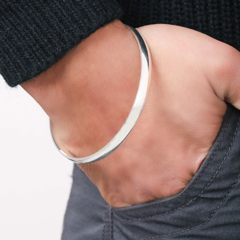 Men's Round 925 Kada. - KORE JEWELS 