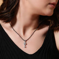 Multi-Leaf Teardrop Earrings & Mangalsutra Set. - KORE JEWELS 