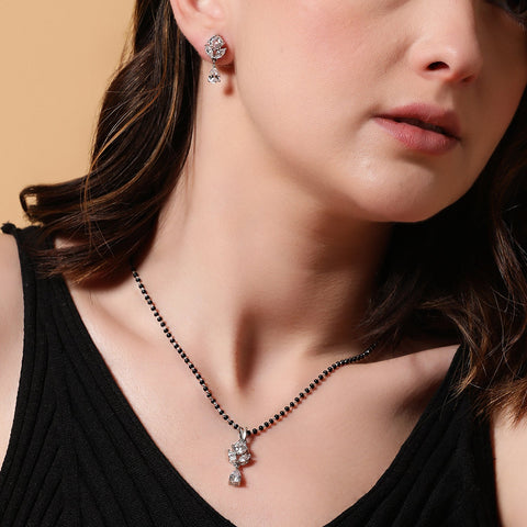 Multi Leaf Tear-Drop Mangalsutra. - KORE JEWELS 