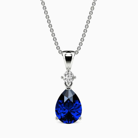 Pear dark sapphire crystal pendant - KORE JEWELS 