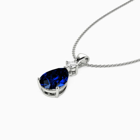 Pear dark sapphire crystal pendant - KORE JEWELS 