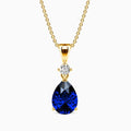 Pear dark sapphire crystal pendant - KORE JEWELS 
