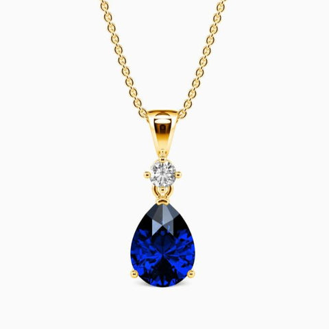 Pear dark sapphire crystal pendant - KORE JEWELS 