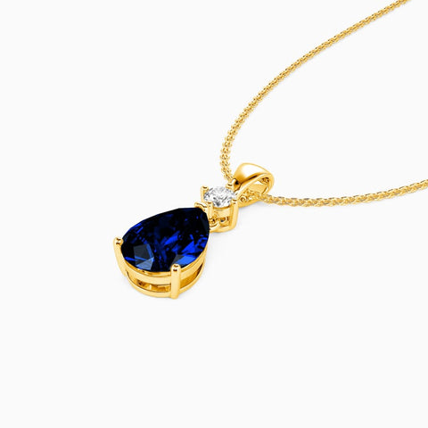 Pear dark sapphire crystal pendant - KORE JEWELS 