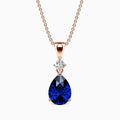 Pear dark sapphire crystal pendant - KORE JEWELS 