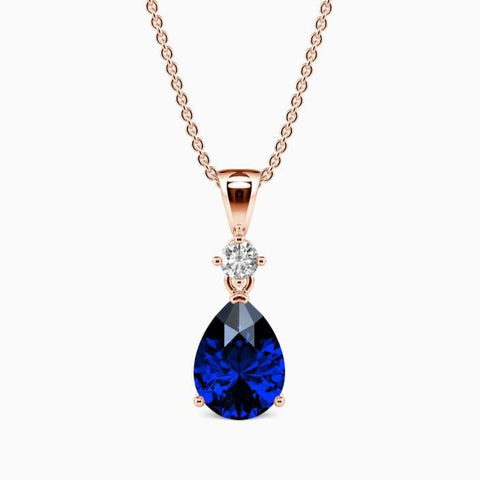 Pear dark sapphire crystal pendant - KORE JEWELS 