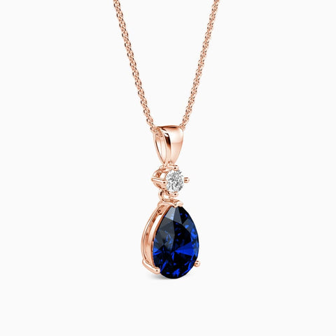 Pear dark sapphire crystal pendant - KORE JEWELS 