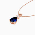 Pear dark sapphire crystal pendant - KORE JEWELS 