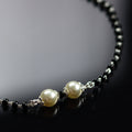 Pearl and Black Beads Silver Bracelet - KORE JEWELS 