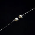 Pearl and Black Beads Silver Bracelet - KORE JEWELS 