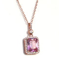 Pink Amour Solitaire Rosegold Necklace - KORE JEWELS 