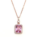 Pink Amour Solitaire Rosegold Necklace - KORE JEWELS 