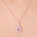 Pink Amour Solitaire Rosegold Necklace - KORE JEWELS 