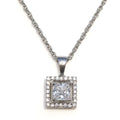 Pretty Single Halo Square Necklace - KORE JEWELS 