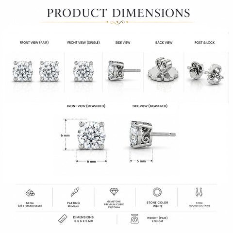 Round Solitaire Earrings