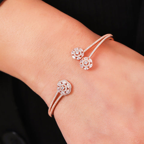 Radiant Floral Kada Bracelet. - KORE JEWELS 