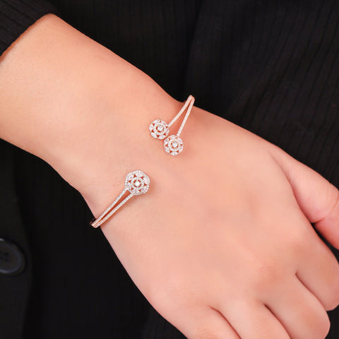 Radiant Floral Kada Bracelet. - KORE JEWELS 