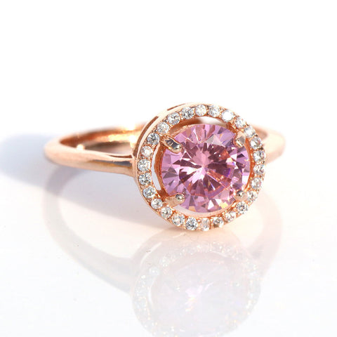 Radiant Rose Gold Solitaire Ring. - KORE JEWELS 
