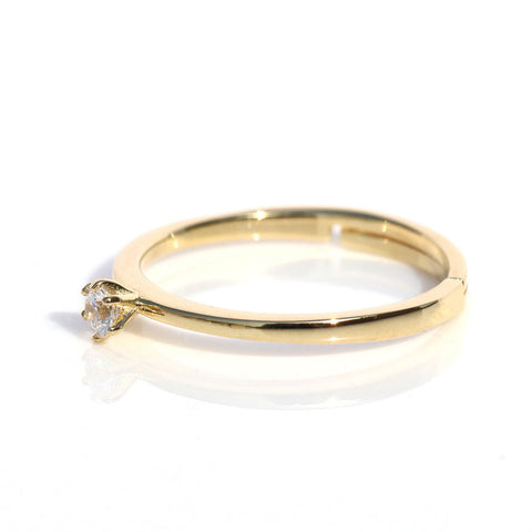 Radiant Tiny Solitaire Ring. - KORE JEWELS 