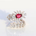 Ravishing Leaf Ruby Ring. - KORE JEWELS 