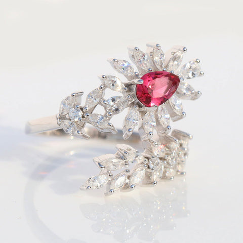 Ravishing Leaf Ruby Ring. - KORE JEWELS 