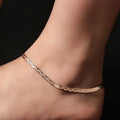 Rose Gold Slick Wave Anklet - KORE JEWELS 