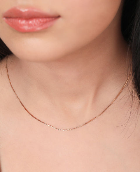 Rosegold Box Link 925 Chain - KORE JEWELS 