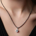 Round Solitaire Zirconia Mangalsutra. - KORE JEWELS 