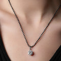 Round Solitaire Zirconia Mangalsutra. - KORE JEWELS 
