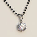 Round Solitaire Zirconia Mangalsutra. - KORE JEWELS 