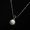 Round Zirconia and Freshwater Pearl Mangalsutra. - KORE JEWELS 