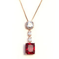 Ruby Drop Rose Gold Necklace - KORE JEWELS 