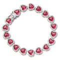 Ruby colored Heart Bracelet. - KORE JEWELS 