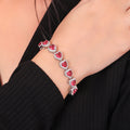 Ruby colored Heart Bracelet. - KORE JEWELS 