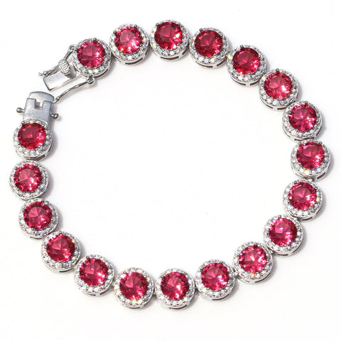 Ruby colored Round Bracelet - KORE JEWELS 