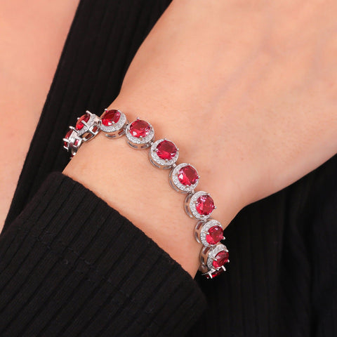 Ruby colored Round Bracelet - KORE JEWELS 