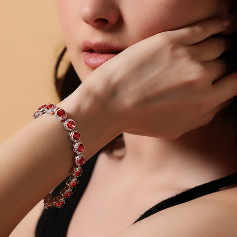 Ruby colored Round Bracelet - KORE JEWELS 