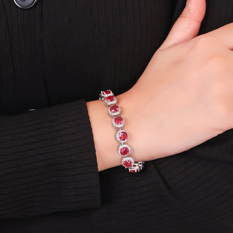 Ruby colored Round Bracelet - KORE JEWELS 