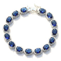 Sapphire colored Oval Bracelet. - KORE JEWELS 