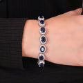 Sapphire colored Oval Bracelet. - KORE JEWELS 