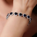Sapphire colored Oval Bracelet. - KORE JEWELS 