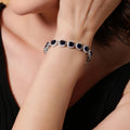 Sapphire colored Oval Bracelet. - KORE JEWELS 