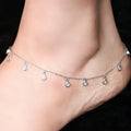 Satiny Tear Drop CZ Anklet - KORE JEWELS 
