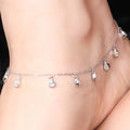 Satiny Tear Drop CZ Anklet - KORE JEWELS 